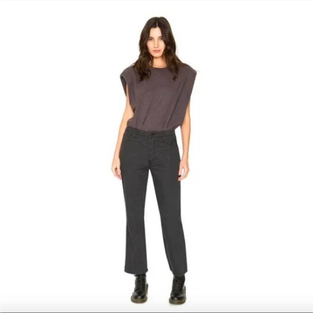 Free People x Sandrine Rose Dark Black Straight Leg Jeans Size 28